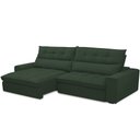 Ver imagem 5 de Sofá Retrátil Reclinável para Sala de Estar Living 290cm Dimas F04 Veludo Verde - Lyam Decor