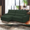 Ver imagem 1 de Sofá Retrátil Reclinável para Sala de Estar Living 290cm Dimas F04 Veludo Verde - Lyam Decor