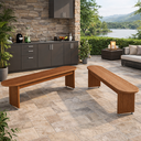 Ver imagem 1 de Kit 2 Bancos de Madeira Mdf Decorativo Moderno para Vestiário Academia Refeitório Sala Hall