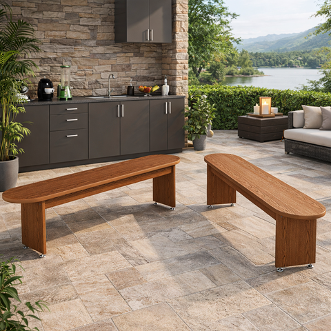 Kit 2 Bancos de Madeira Mdf Decorativo Moderno para Vestiário Academia Refeitório Sala Hall