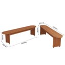 Ver imagem 4 de Kit 2 Bancos de Madeira Mdf Decorativo Moderno para Vestiário Academia Refeitório Sala Hall