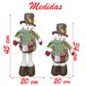 Kit Trio Bonecos De Natal Tecido Xadrez Natalino Pernas Ajustáveis - 5