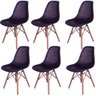 Kit 6 Cadeiras Charles Eames Eifell Furadinha Cor: Preta - 1