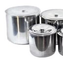 Ver imagem 2 de Kit Jogo Porta Mantimentos Lata Alumínio Polido 5 Peças