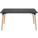 Ver imagem 3 de Kit - Mesa Retangular Eames 80 X 140 Cm + 4 Cadeiras Dsw Mesa Preto com Cadeiras Verde Escuro
