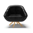 Ver imagem 3 de Kit 2 Poltronas Giratória Giovana Corano Preto Base Madeira Mm30 - D'Rossi