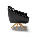 Ver imagem 5 de Kit 2 Poltronas Giratória Giovana Corano Preto Base Madeira Mm30 - D'Rossi