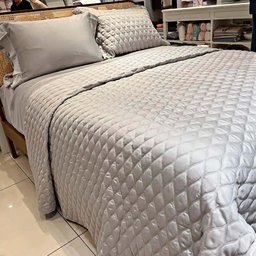 Colcha Queen 300 Fios Bordada Charlotte - Domani Prata - 4