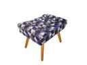 Ver imagem 3 de Kit Poltrona Decorativa Bia + Puff Retangular Suede Triângulo Roxo Pés Madeira Ms Decor