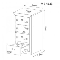 Armário para Escritório 158,5cm com 1 Gaveteiro e 4 Portas - 15