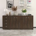 Ver imagem 1 de Armário para Escritório 158,5cm com 1 Gaveteiro e 4 Portas