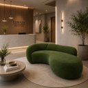 Ver imagem 2 de Sofá Zah 240 cm 4 Lugares Luxo Orgânico Curvo Bouclé Premium:Bouclé Linho Verde