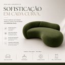 Ver mais imagens de Sofá Zah 240 cm 4 Lugares Luxo Orgânico Curvo Bouclé Premium:Bouclé Linho Verde