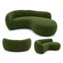 Ver imagem 4 de Sofá Zah 240 cm 4 Lugares Luxo Orgânico Curvo Bouclé Premium:Bouclé Linho Verde