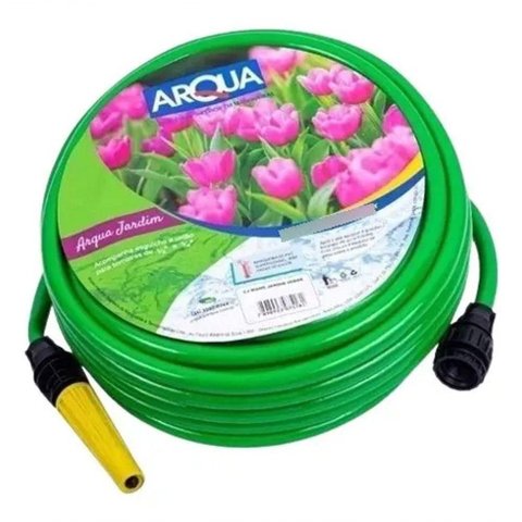 Mangueira de Jardim 7-16 x 1,5mm 15 Metros Verde Pop PVC Flexivel Dupla Camada Arqua