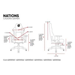 Cadeira Gamer Dazz Nations Espanha com Apoio de Braços/Amarelo - 3