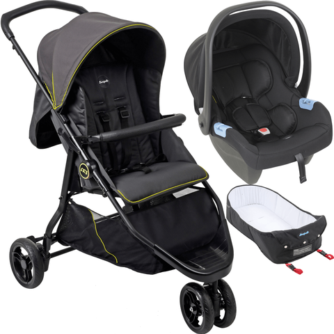 Carrinho de Bebe Moises Bebe Conforto Burigotto Cr3 Gray Neon