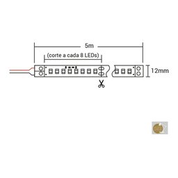 Fita de Led 12v 24w 240 Leds Ip20 Branco Quente 3000k - 4