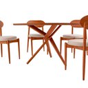 Ver imagem 4 de Conjunto Sala de Jantar Ballare 135cm com 4 Cadeiras Moderna Bouclê 01 Cinamomo Imbuia