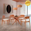Ver imagem 2 de Conjunto Sala de Jantar Ballare 135cm com 4 Cadeiras Moderna Bouclê 01 Cinamomo Imbuia