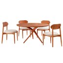 Ver imagem 1 de Conjunto Sala de Jantar Ballare 135cm com 4 Cadeiras Moderna Bouclê 01 Cinamomo Imbuia