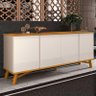 Buffet Sala Jantar 190cm 4 Portas Norman EDN Off White/Cedro - 3