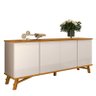 Buffet Sala Jantar 190cm 4 Portas Norman EDN Off White/Cedro - 1