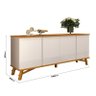 Buffet Sala Jantar 190cm 4 Portas Norman EDN Off White/Cedro - 6