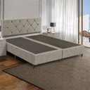 Ver imagem 1 de Base para Cama Box Queen Bipartida Cecília Vilajo em Suede Crush Cappuccino – 1,58 x 1,98 m