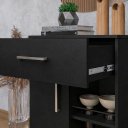 Ver imagem 4 de Balcão Fruteira para Micro-ondas 1 Porta 1 Gaveta com Rodízios Preto