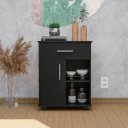 Ver imagem 5 de Balcão Fruteira para Micro-ondas 1 Porta 1 Gaveta com Rodízios Preto