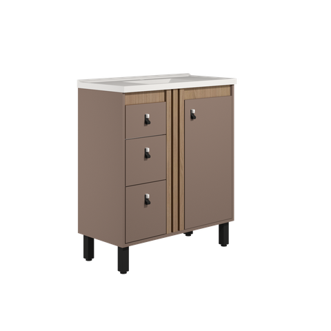 Gabinete para Banheiro Ariel 80 Cm com Pé