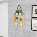 Ver imagem 1 de Nicho Prateleira Decorativo Corda 60 Cm Sala Quarto Escritório Banheiro Mdp Amarelo - Clicklar