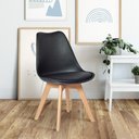 Ver imagem 2 de Conjunto 18 Cadeiras de Jantar Eames Wood Leda Design Estofada - Preto