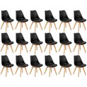Ver imagem 1 de Conjunto 18 Cadeiras de Jantar Eames Wood Leda Design Estofada - Preto