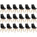 Ver imagem 1 de Conjunto 18 Cadeiras de Jantar Eames Wood Leda Design Estofada - Preto