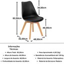Ver imagem 3 de Conjunto 18 Cadeiras de Jantar Eames Wood Leda Design Estofada - Preto