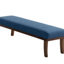 Ver imagem 1 de Puff para Sala de Estar 100cm Linho Theo Azul/Marrom