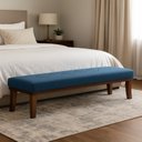 Ver imagem 2 de Puff para Sala de Estar 100cm Linho Theo Azul/Marrom