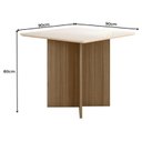 Ver imagem 2 de Mesa de Jantar Quadrada de Vidro 4 Lugares 90cm sem Cadeiras Helô Poliman Móveis Carvalho Off White