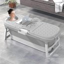 Ver imagem 2 de Banheira Ofurô Dobrável Portátil Adulto Cinza 128 cm 220 Litros Crioterapia  VG+