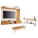 Ver imagem 1 de Painel Suspenso Lets Cinamomo Off White com Mesa de Centro Cadenza e Aparador Vivant Off White