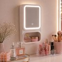Ver imagem 1 de Espelheira LED Touch com Nicho para Maquiagem e Penteadeira
