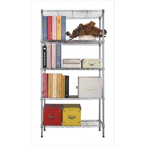 Estante Aço 5 Prateleiras Cromada Aramada 180 Cm com Rodinha