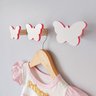 2 Ganchos penduradores de parede de Borboleta em MDF:Rosa - 3