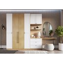 Ver imagem 2 de Guarda Roupa 8 Portas 6 Gavs com Escrivaninha Savana/branco
