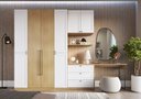 Ver imagem 2 de Guarda Roupa 8 Portas 6 Gavs com Escrivaninha Savana/branco