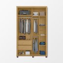 Ver imagem 5 de Guarda Roupa Suecia 2 Portas 2 Gavetas com Espelho Cabideiro Organizador Quarto - Cinamomo/off-white
