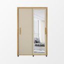 Ver imagem 2 de Guarda Roupa Suecia 2 Portas 2 Gavetas com Espelho Cabideiro Organizador Quarto - Cinamomo/off-white