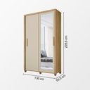 Ver imagem 4 de Guarda Roupa Suecia 2 Portas 2 Gavetas com Espelho Cabideiro Organizador Quarto - Cinamomo/off-white